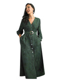 Lily & Taylor 5111 hunter green maxi dress