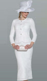 Lily and taylor 5142 white skirt suit