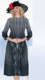 Lily & Taylor 5171 black pleated dress