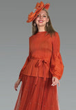 Lily & Taylor 5174 orange skirt set