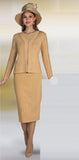 Lily & Taylor 651 gold skirt suit