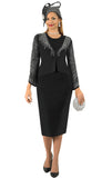 Lily and Taylor 830 black skirt suit