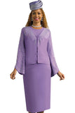 Lily and Taylor 830 lavender knit skirt suit