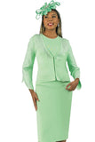 Lily and Taylor 830 mint skirt suit