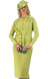 Lily and Taylor 833 kiwi knit skirt suit