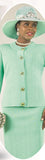 Lily & Taylor 836 mint knit skirt suit