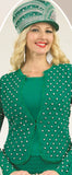 Lily & Taylor 838 emerald knit skirt suit
