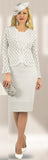 Lily & Taylor 838 white skirt suit
