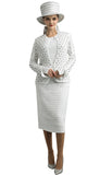 Lily & Taylor 838 white skirt suit