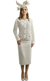 Lily & Taylor 839 ivory skirt suit