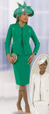 Lily & Taylor 843 emerald knit skirt suit