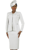Lily & Taylor 843 white skirt suit