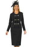 Lily and Taylor 848 black knit skirt suit