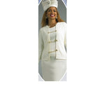 Lily and Taylor 848 ivory knit skirt suit