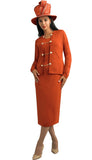 Lily and Taylor 848 rust knit skirt suit