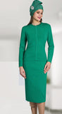 Lily & Taylor 855 emerald green skirt suit