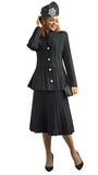Lily and Taylor 892 black knit skirt suit