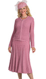 Lily & Taylor 916 mauve knit skirt suit