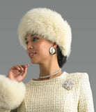 Lily and taylor a8 champagne faux fur head bad