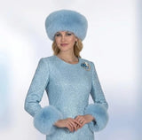 Lily & Taylor A28 ice blue faux fur headband