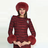 Lily & Taylor A28 burgundy faux fur headband