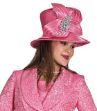 Lily & Taylor H921 pink brim hat
