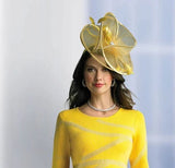 Lily & Taylor H121 yellow fascinator
