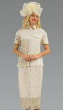 Lily & Taylor 5047 khaki skirt set