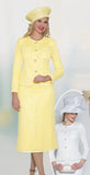 Lily & Taylor sequin yellow lace skirt suit
