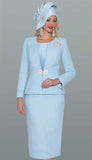 Lily & Taylor 5160 ice blue skirt suit