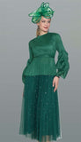 Lily & Taylor 5174 green tulle skirt suit