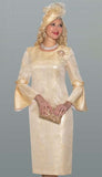 Lily & Taylor 5179 gold bell sleeve dress