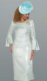 Lily & Taylor 5179 mint green bell sleeve dress