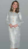 Lily & Taylor 5180 blue skirt suit