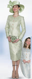 Lily & Taylor 5180 green skirt suit