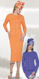 Lily & Taylor 855 orange skirt suit