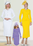 Lily & Taylor 864 bell sleeve knit skirt suit