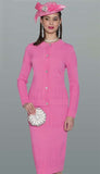 Lily & Taylor 899 pink knit skirt suit