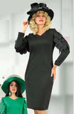 Lily & Taylor 4901 black knit dress