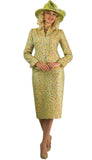 Lily & Taylor 4919 kiwi green skirt suit