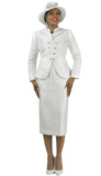 Lily & Taylor 4919 white skirt suit