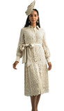 Lily & Taylor 5106 gold lace dress