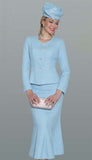 Lily and Taylor 5109 ice blue skirt suit
