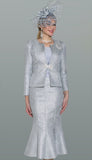 Lily & Taylor 5154 silver skirt suit