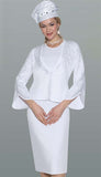 Lily & Taylor 830 white skirt suit