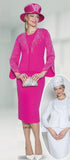 Lily & Taylor 830 fuchsia pink skirt suit