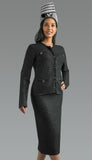Lily & Taylor 840 black skirt suit