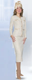 Lily & Taylor 840 gold skirt suit