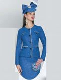 Lily & Taylor 840 royal blue skirt suit