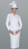 Lily & Taylor 843 white skirt suit